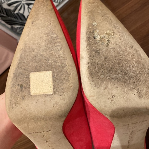 Manolo Blahnik / BB 90 Pumps Barbie Hot Pink Suede fuchsia Leather 40 10 - Picture 8 of 8